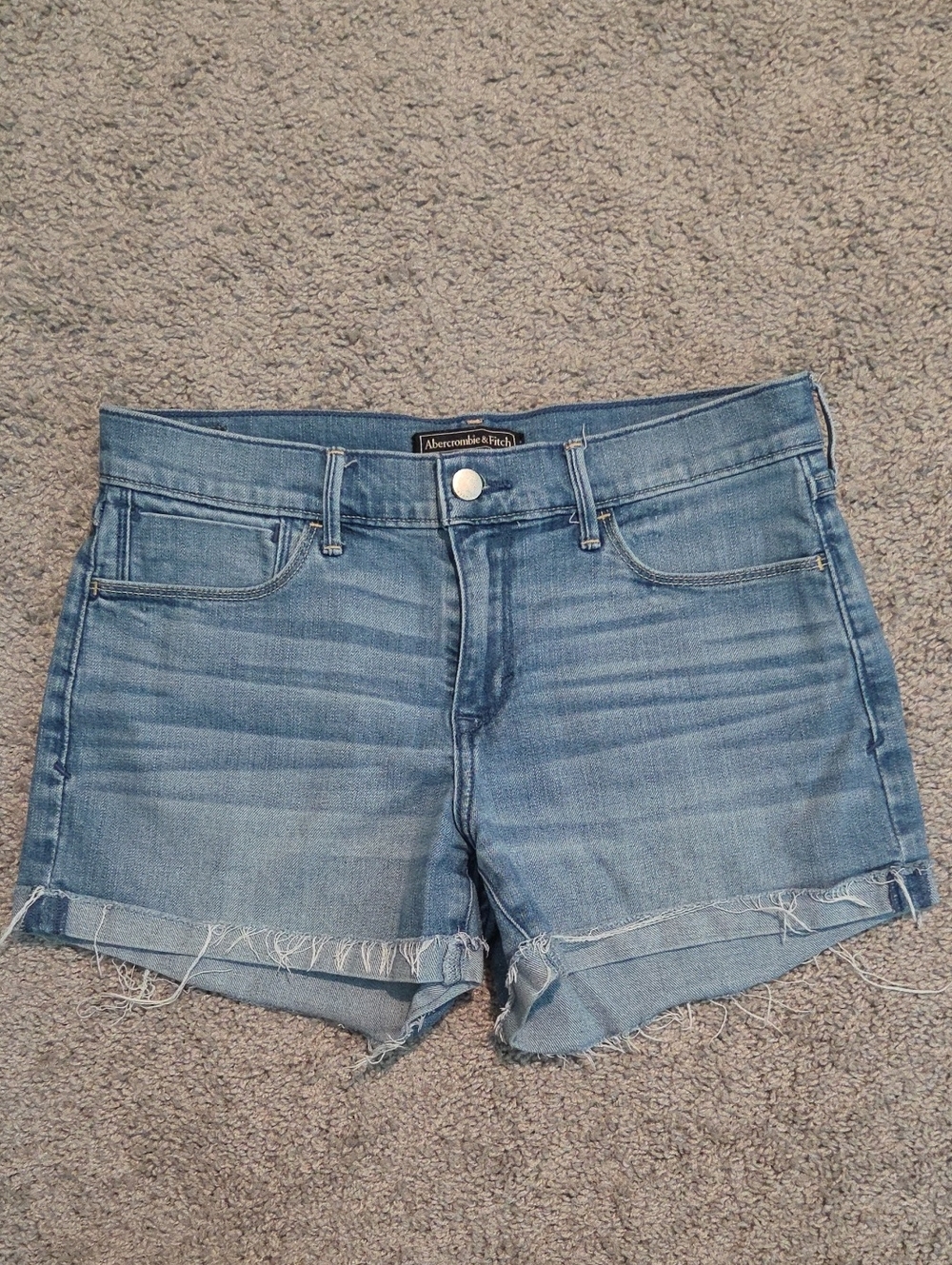 Abercrombie & Fitch Light Wash Denim Cutoff Shorts